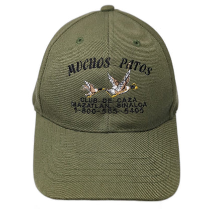 Muchos Patos Mazatlan Duck Hunting Green Baseball Cap Hat One Size Strapback