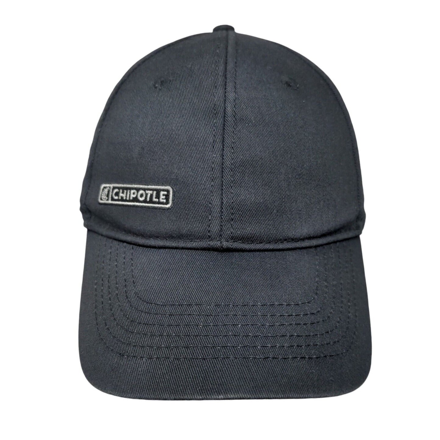 Chipotle Strapback Hat Black One Size Adjustable Embroidered 6 Panel Loomstate