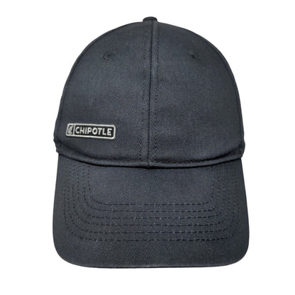 Chipotle Strapback Hat Black One Size Adjustable Embroidered 6 Panel Loomstate