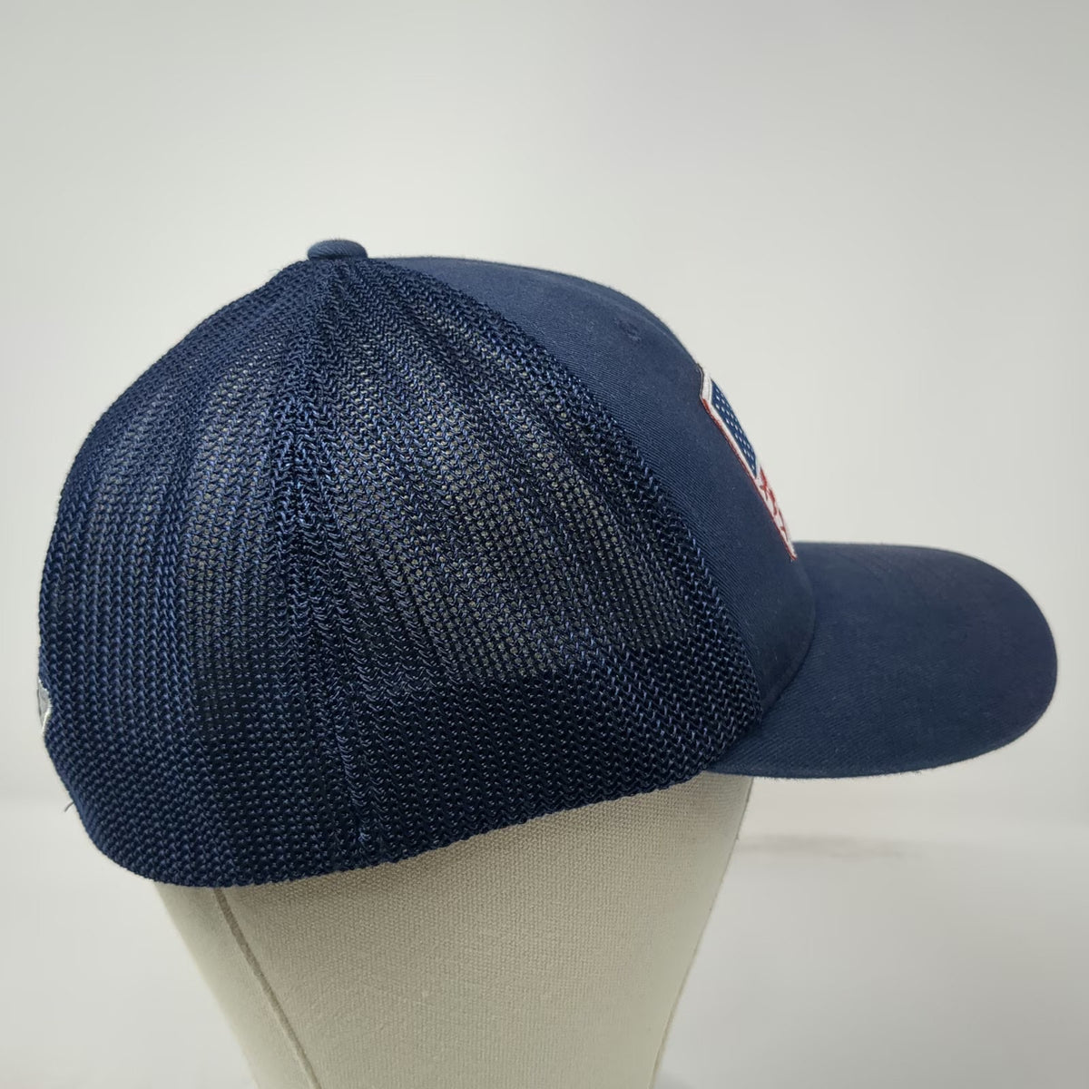 Columbia Baseball Cap Blue XL Mesh Back Performance Fish American Flag PFG hat