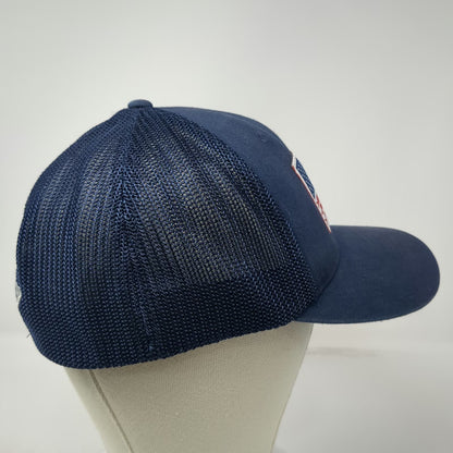 Columbia Baseball Cap Blue XL Mesh Back Performance Fish American Flag PFG hat