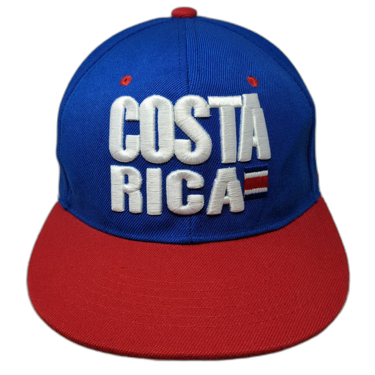 Blue Snapback One Size Costa Rica Hat Vamos Sele 3D Embroidery Graphic Flat Brim
