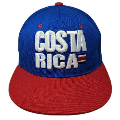 Blue Snapback One Size Costa Rica Hat Vamos Sele 3D Embroidery Graphic Flat Brim
