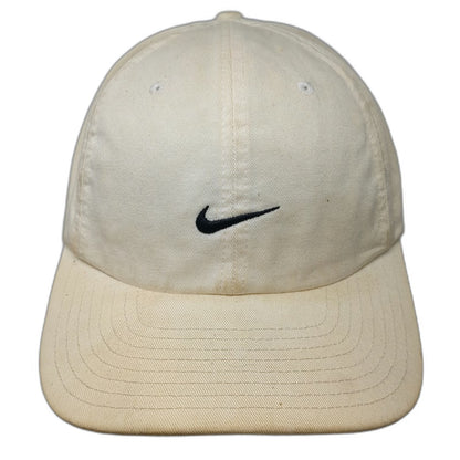 Nike Baseball Cap Beige Vintage Embroidered Swoosh Logo Slideback Cotton Hat