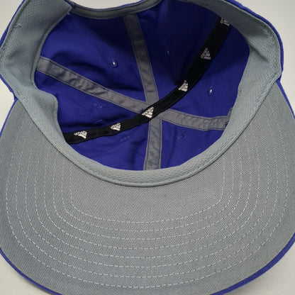 Adidas Baseball Cap Blue One Size Embroidered Logo Strapback Curved Brim Hat