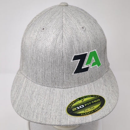 ZA Zombie Acres Fitted Hat Gray 7 1/4-7 5/8 Embroidered Flexfit Tech
