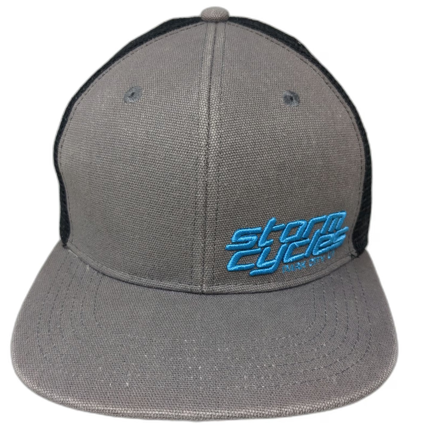 MTN Ranks Storm Cycles Park City UT Trucker Hat Gray OS Mesh Snapback Bicycle