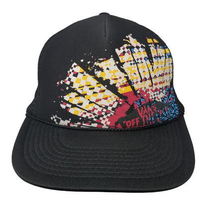 Vans Off The Wall Snapback Mesh Back Trucker Hat Black One Size Otto