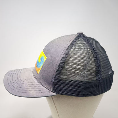 Simms Trucker Hat Gray One Size Mesh Snapback Fishing Logo Patch Adjustable