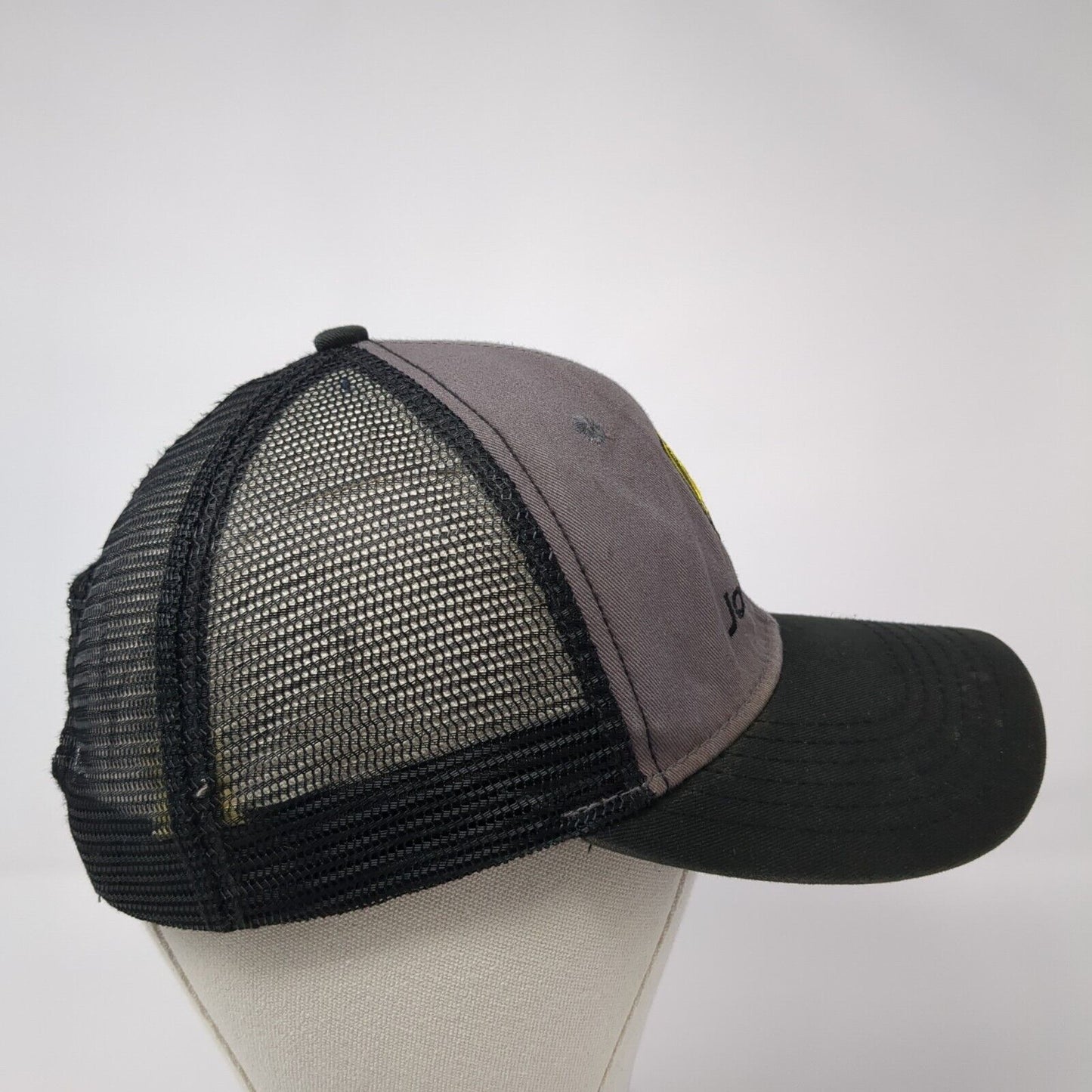 John Deere Snapback Trucker Hat Black One Size Adjustable Embroidered Mesh Back
