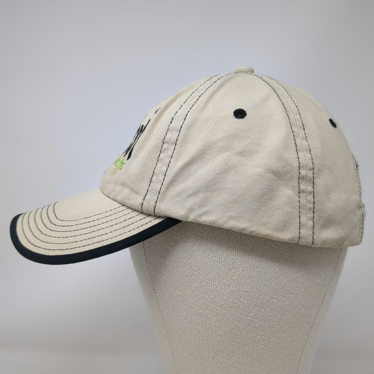 Port Authority Baseball Cap Beige OSFM Blackfoot Bands Trumpet Music Blue Hat