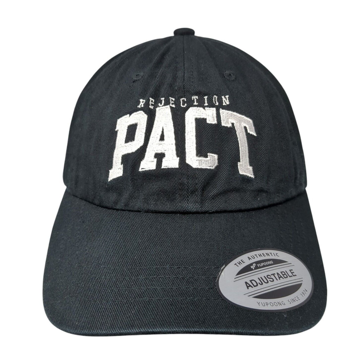 Rejection Pact Slideback Hat Black OS Adjustable Embroidered Classics Yupoong