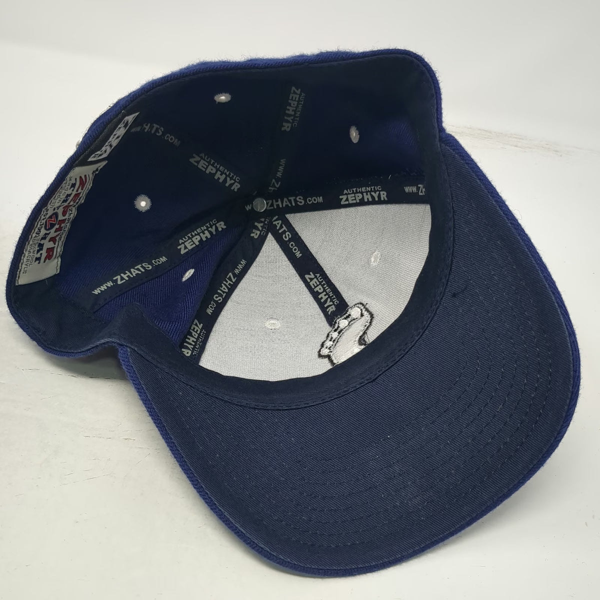 North Carolina Tar Heels NCAA Zephyr Cap Blue White 7 1/4 Fitted Hat Foot Logo
