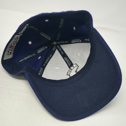 North Carolina Tar Heels NCAA Zephyr Cap Blue White 7 1/4 Fitted Hat Foot Logo