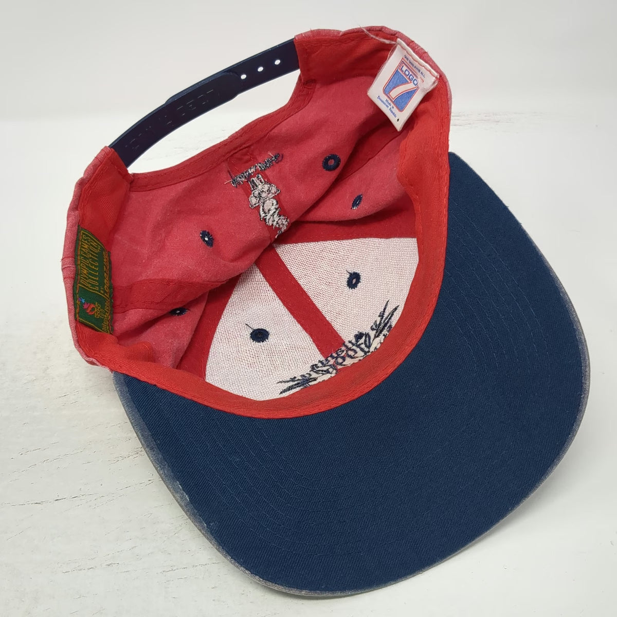 Logo 7 Snapback Hat Red Blue Atlanta 1996 Olympic Games 100 Embroidery Vintage