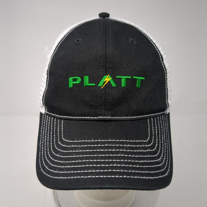 Platt Fitted Mesh Back Trucker Hat Black One Size Embroidered Colorblock