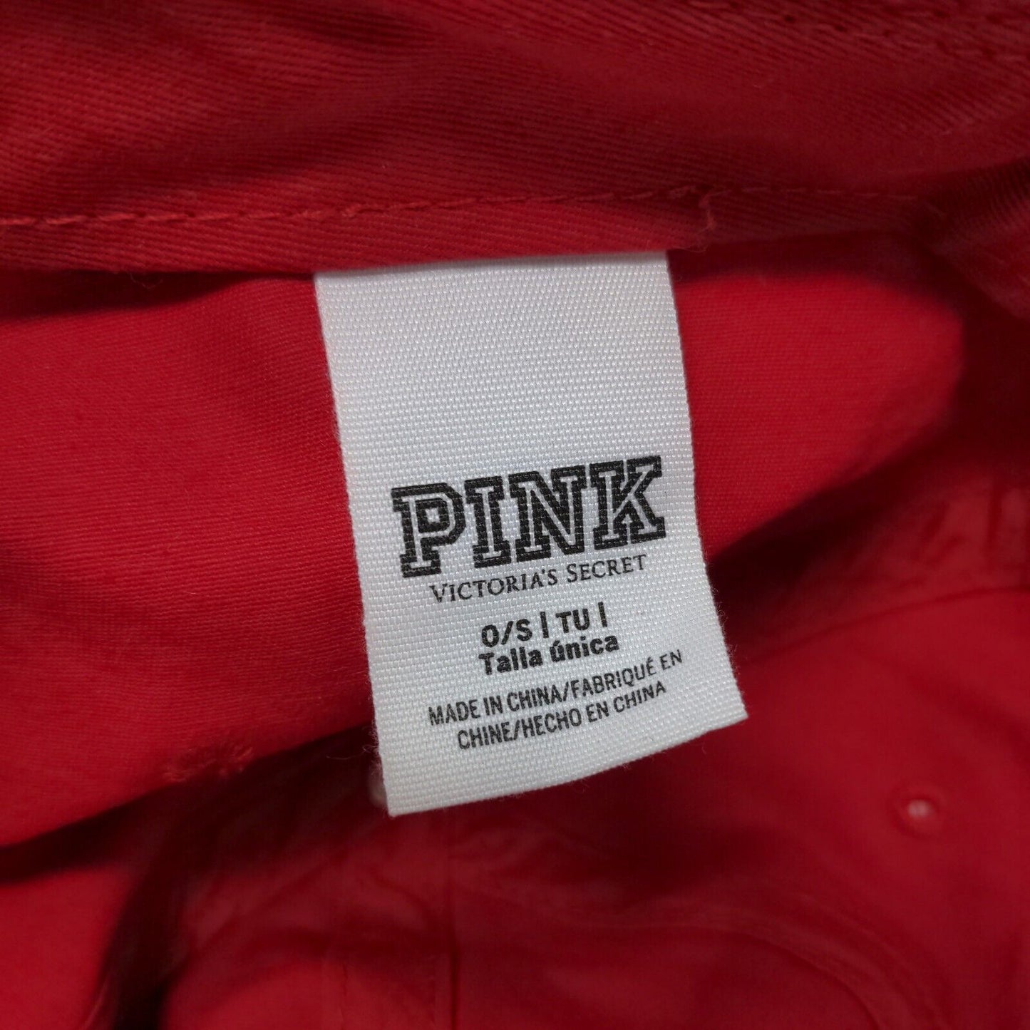 Victoria's Secret PINK Slideback Hat Red One Size Adjustable 6 Panel