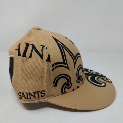 Reebok NFL Men's Fitted Hat Tan 7 1/4 Wool New Orleans Saints Embroidered Logo