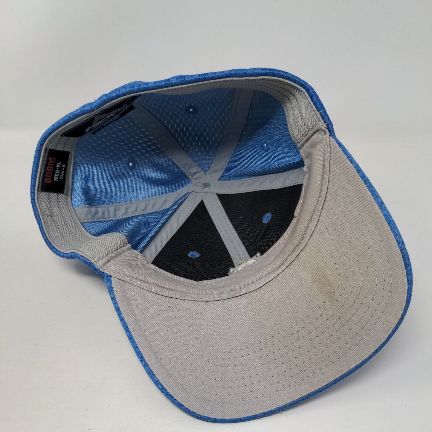 Letter A Arrow Fitted Hat Blue M-XL Embroidered Solid Pacific Headwear