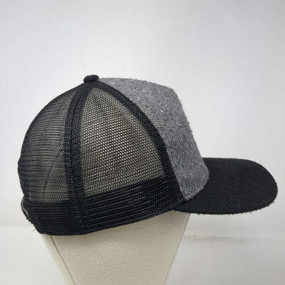 Pistil Trucker Hat Black One Size Floral Embroidery Wool Blend Mesh Snapback