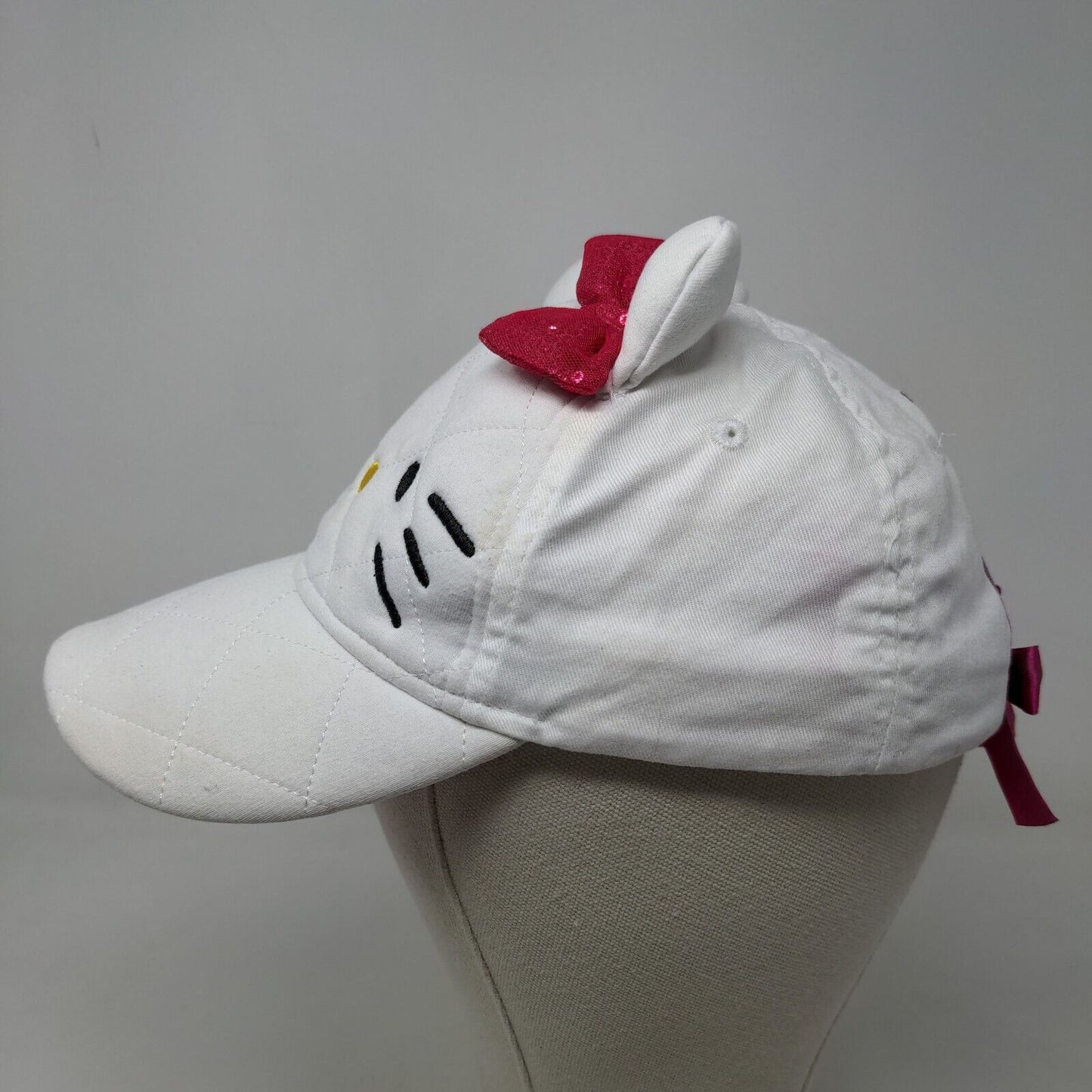 Hello Kitty Sanrio Girl's Strapback Hat White Size OSFM Embroidered Face Logo