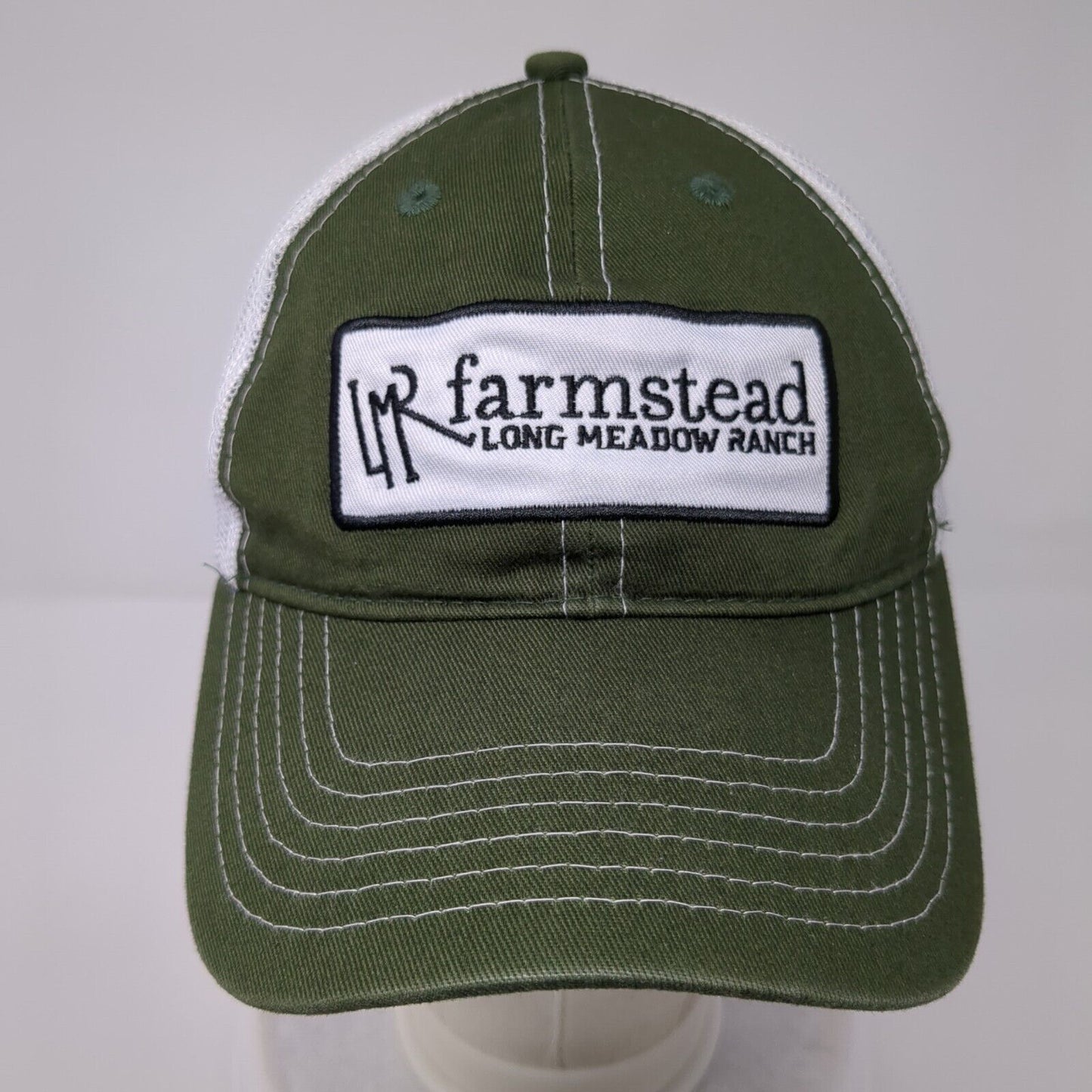 Farmstead Long Meadow Ranch Napa Valley Strapback Hat Green OSFA Mesh Brewery