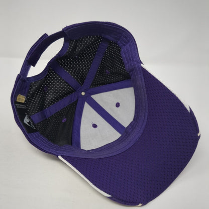 Augusta Sportswear Strapback Hat Purple One Size Adjustable Piping