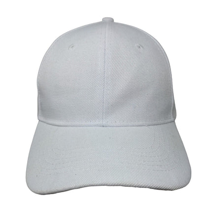 Unbranded Strapback Hat White One Size Adjustable Vented Holes 6 Panel Blank