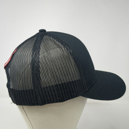 Trucker Hat Black One Size Eagle Rodeo Bucking Bronco Logo Mesh Back Snapback