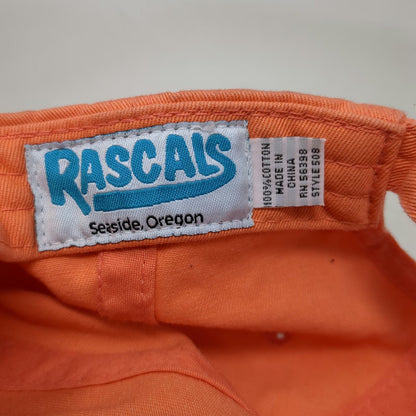 Rascals Baseball Cap Orange One Size Seaside Oregon Elev 13 FT Slideback Hat