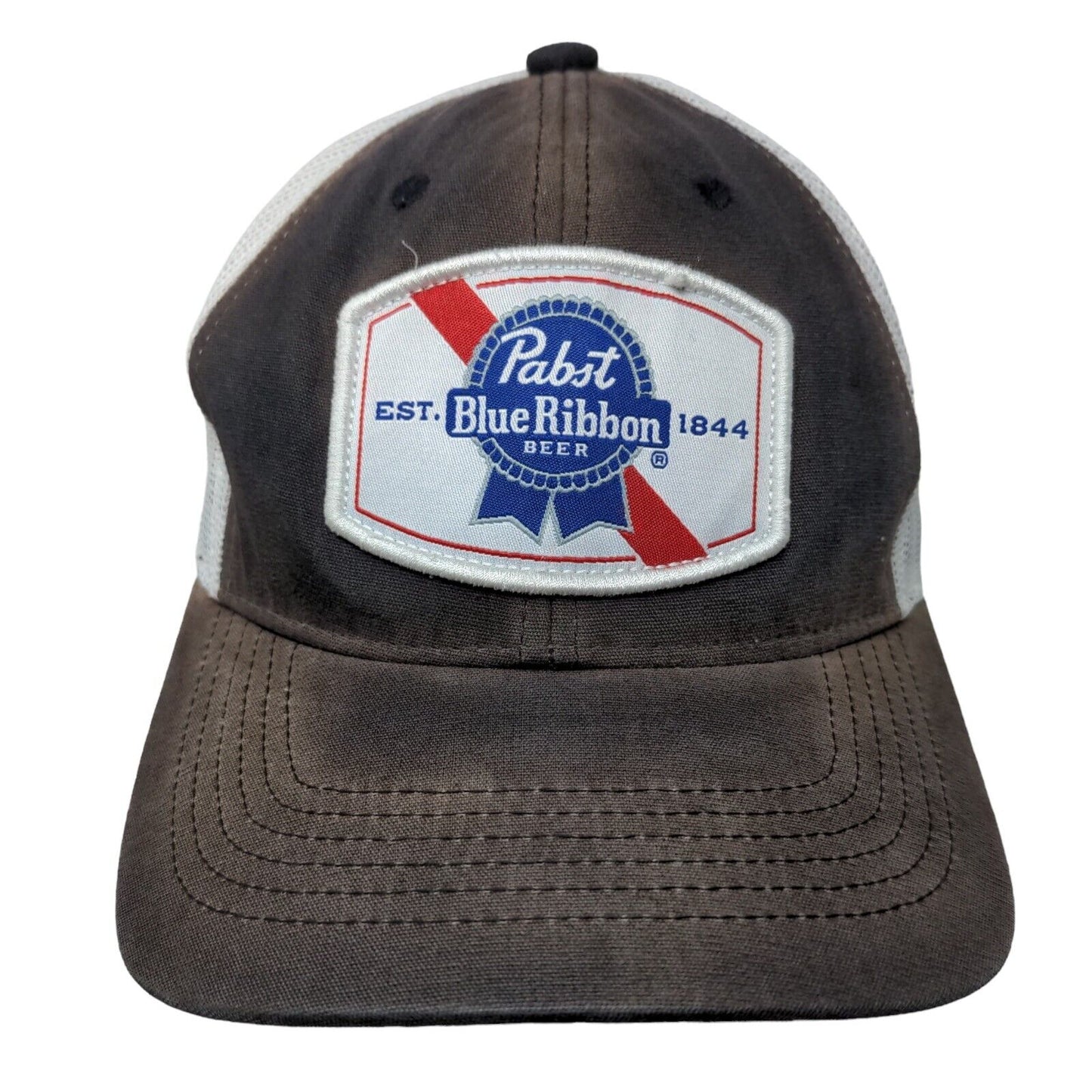 Pabst Blue Ribbon Beer Snapback Trucker Hat Blue One Size Adjustable Mesh Back