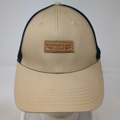 Locale Redfish Lake Lodge Trucker Hat Beige Black One Size Snapback Mesh Patch