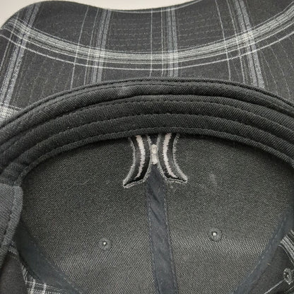 Hurley Baseball Cap Black One Size UAF Alaska Fairbanks Plaid Stretch Fit Hat