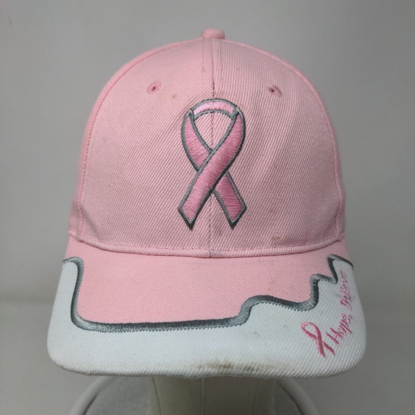 Unbranded Women's Strapback Hat Pink OSFM Embroidered Breast Cancer Awareness