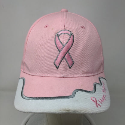 Unbranded Women's Strapback Hat Pink OSFM Embroidered Breast Cancer Awareness