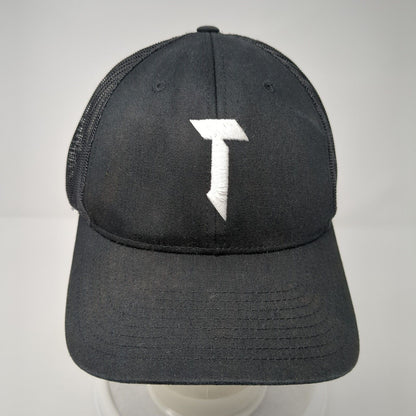 Letter T Logo Snapback Trucker Hat Black M/L Mesh Back Embroidered
