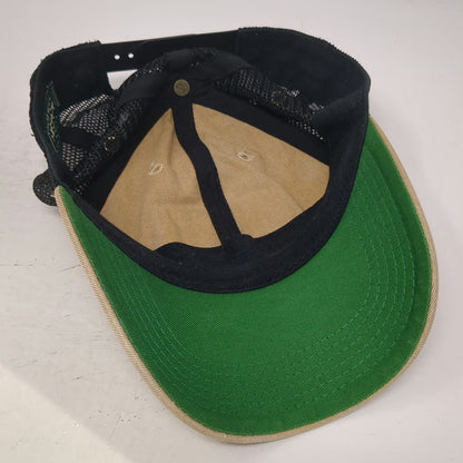 Legacy Trucker Hat Beige Black One Size Rhino Metals Patch Mesh Back Snapback
