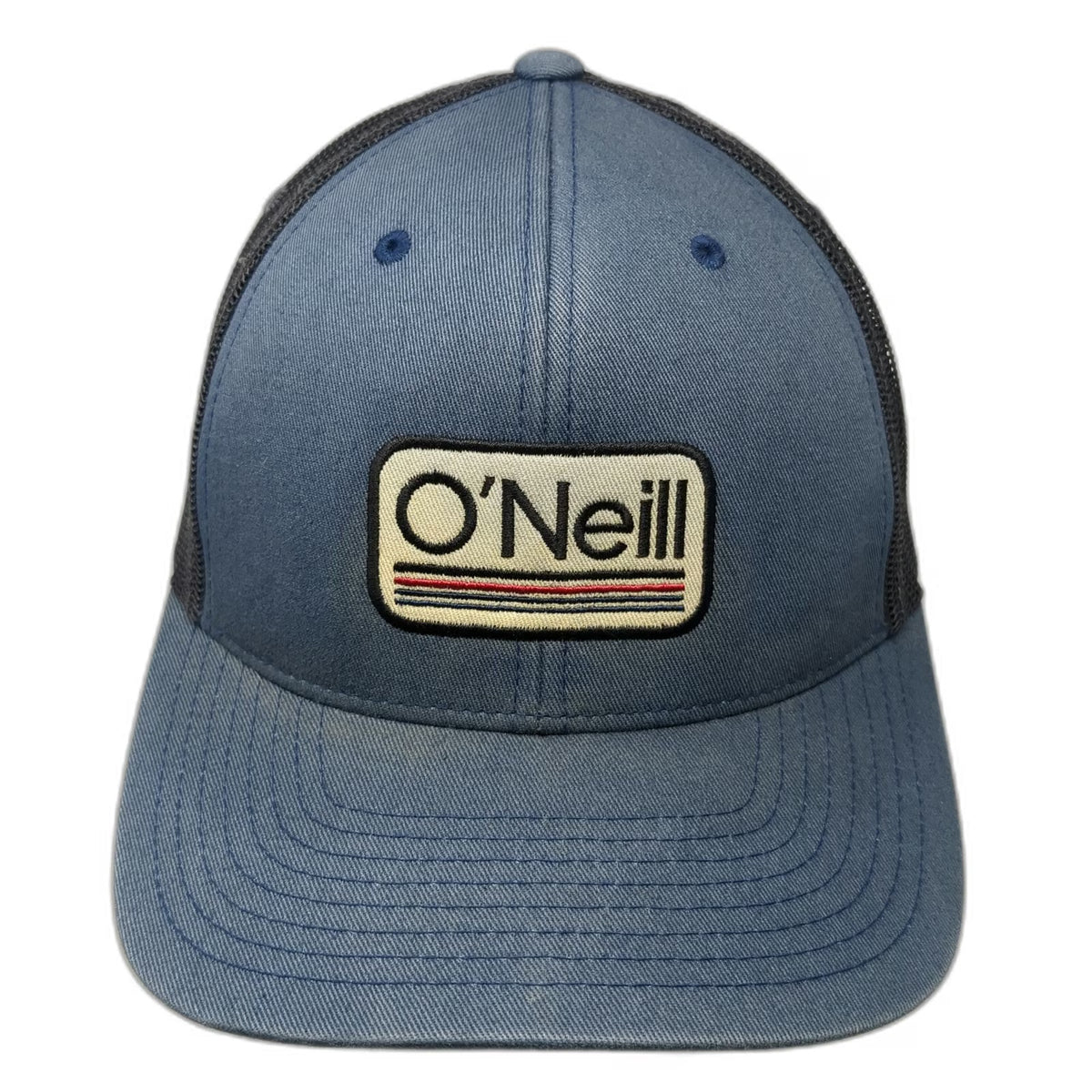 O'Neill Trucker Hat Blue One Size Snapback Mesh Back Logo Patch Curved Brim Surf