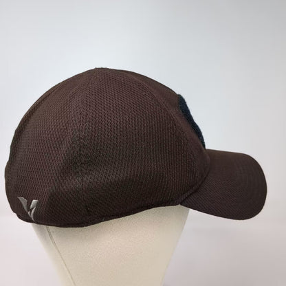 Oakley Baseball Cap Brown Size M Fitted A-FLEX Stretch Fit Patch Embroidered Hat