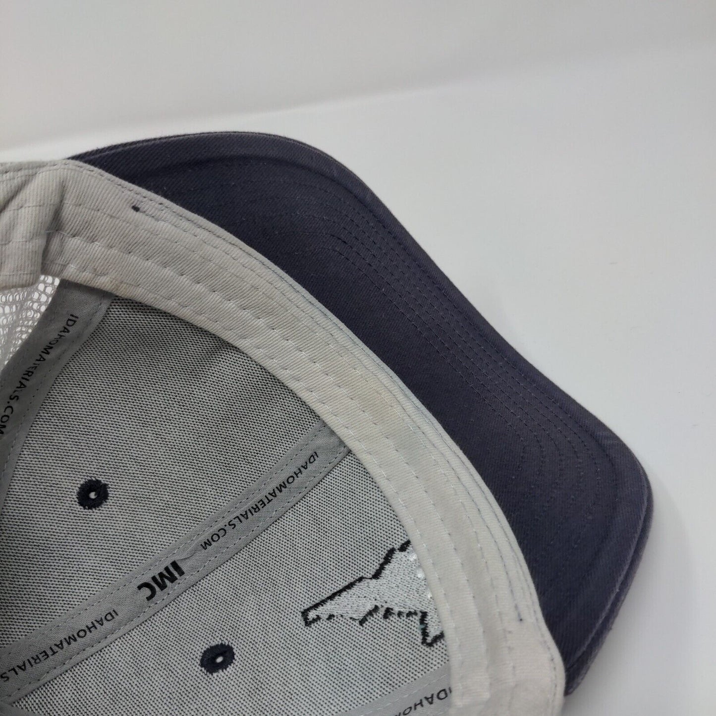 IMC Idaho Materials & Construction Snapback Trucker Hat Blue OSFA Mesh Back