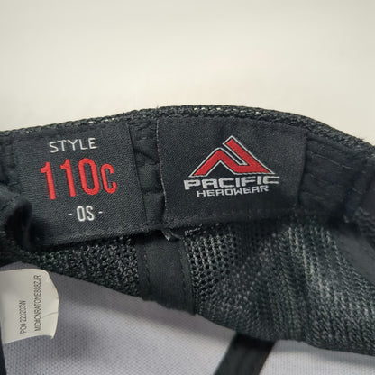 Pacific Headwear Black One Size Trucker Hat Snapback Idahoan Leather Patch