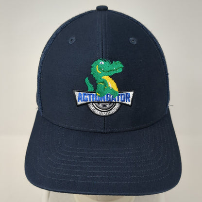 Action Gator Tire And Auto Repair Snapback Trucker Hat Blue One Size