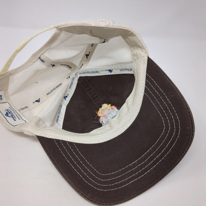 Mike & Zach's BBQ Snapback Trucker Hat Brown One Size Mesh Back Outdoor