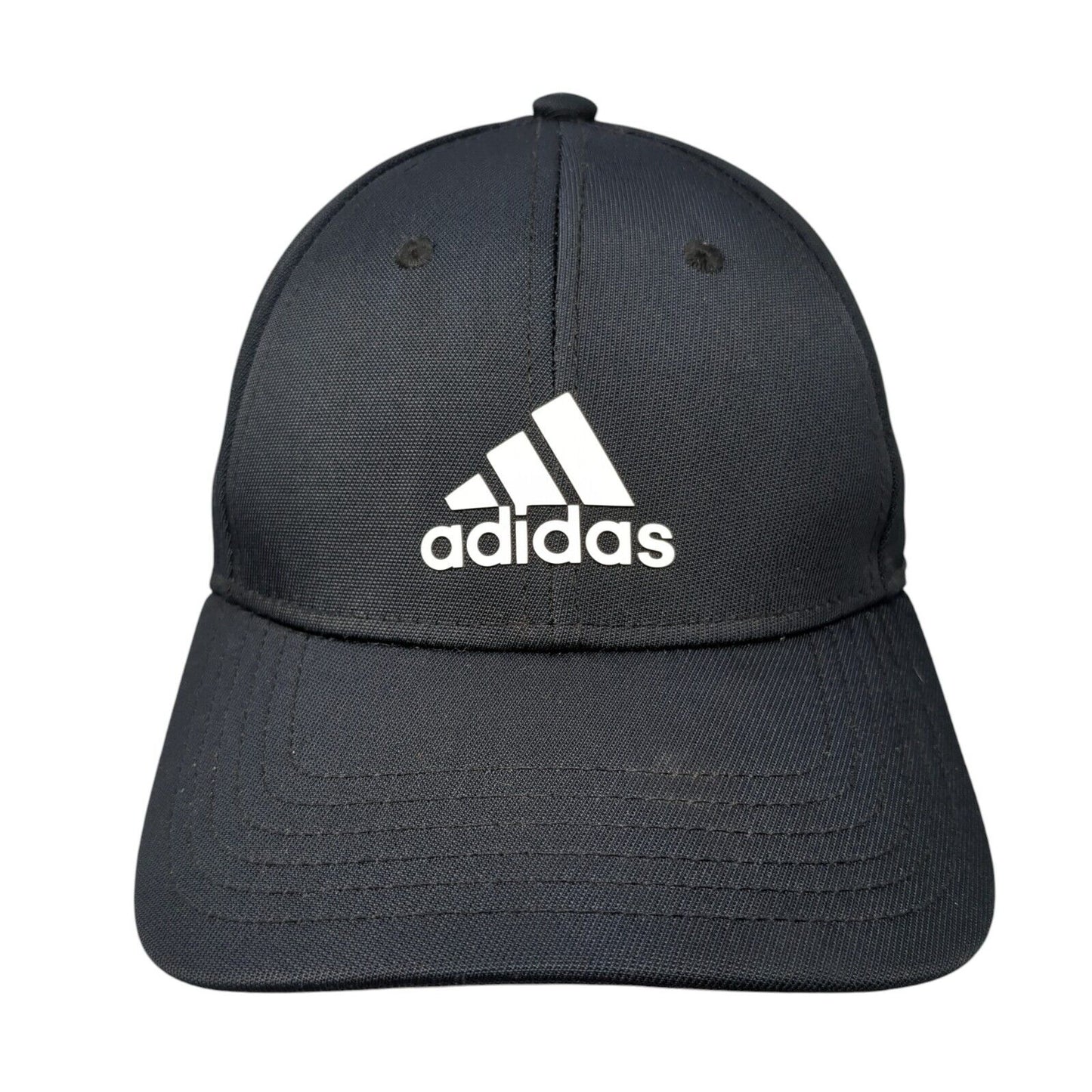 Adidas Strapback Hat Black One Size Adjustable 3 Stripes Logo 6 Panel