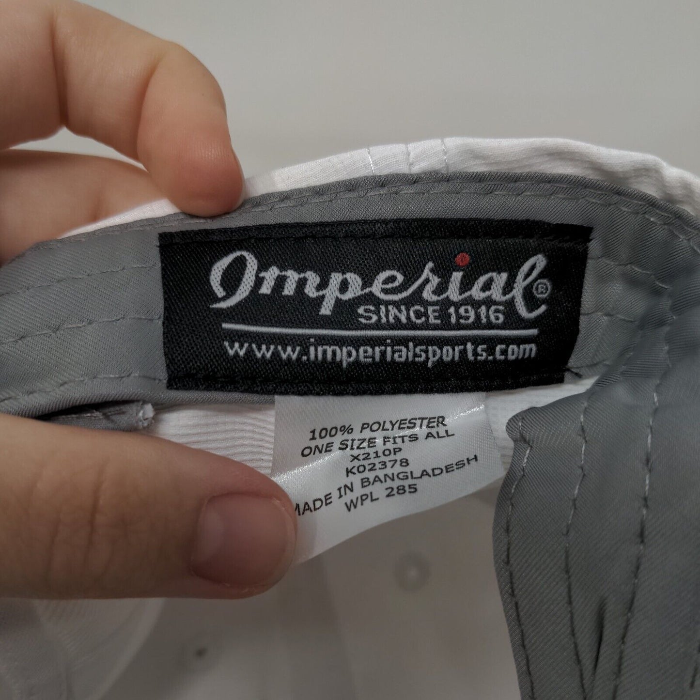 Crowe Strapback Hat White OSFA Embroidered Imperial True Fit UPF50+
