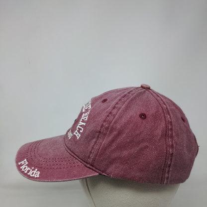 St. Augustine Beach Since 1565 Strapback Hat Red OS Adjustable Alvin's Island