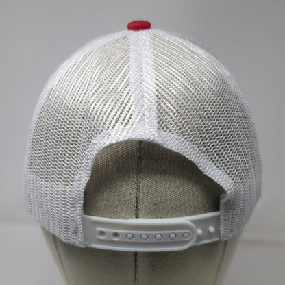 Direct Caps Hilleshog Trucker Hat Blue Red White One Size Mesh Snapback Cotton
