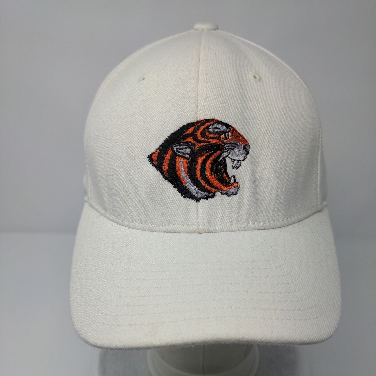 Tiger MH Football Fitted Hat Cream M/L Solid Embroidered Richardson