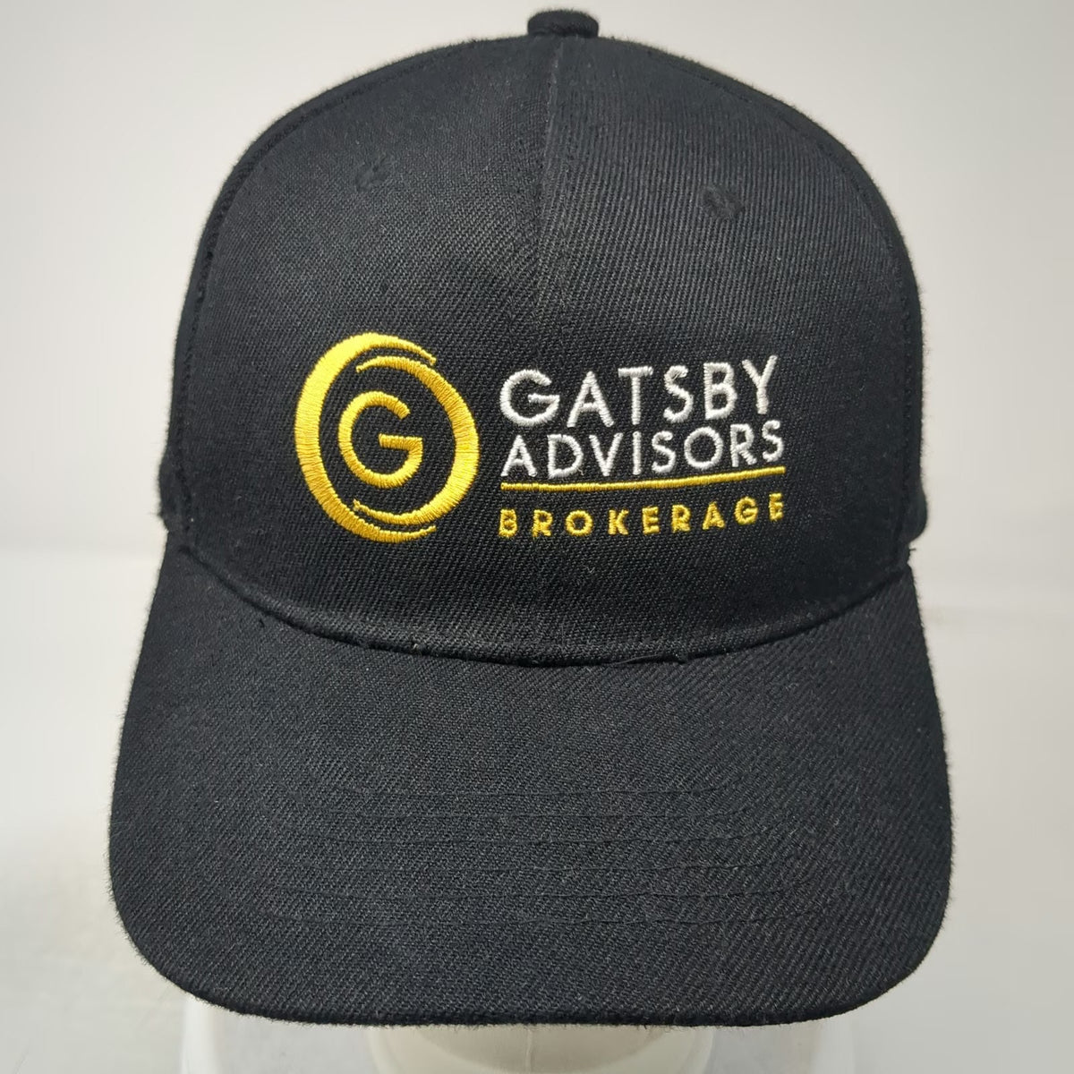 Gatsby Advisors Brokerage Baseball Cap Black One Size Strapback Hat Embroidered