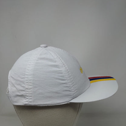 Colombia Strapback Hat White One Size Adjustable Embroidered Striped